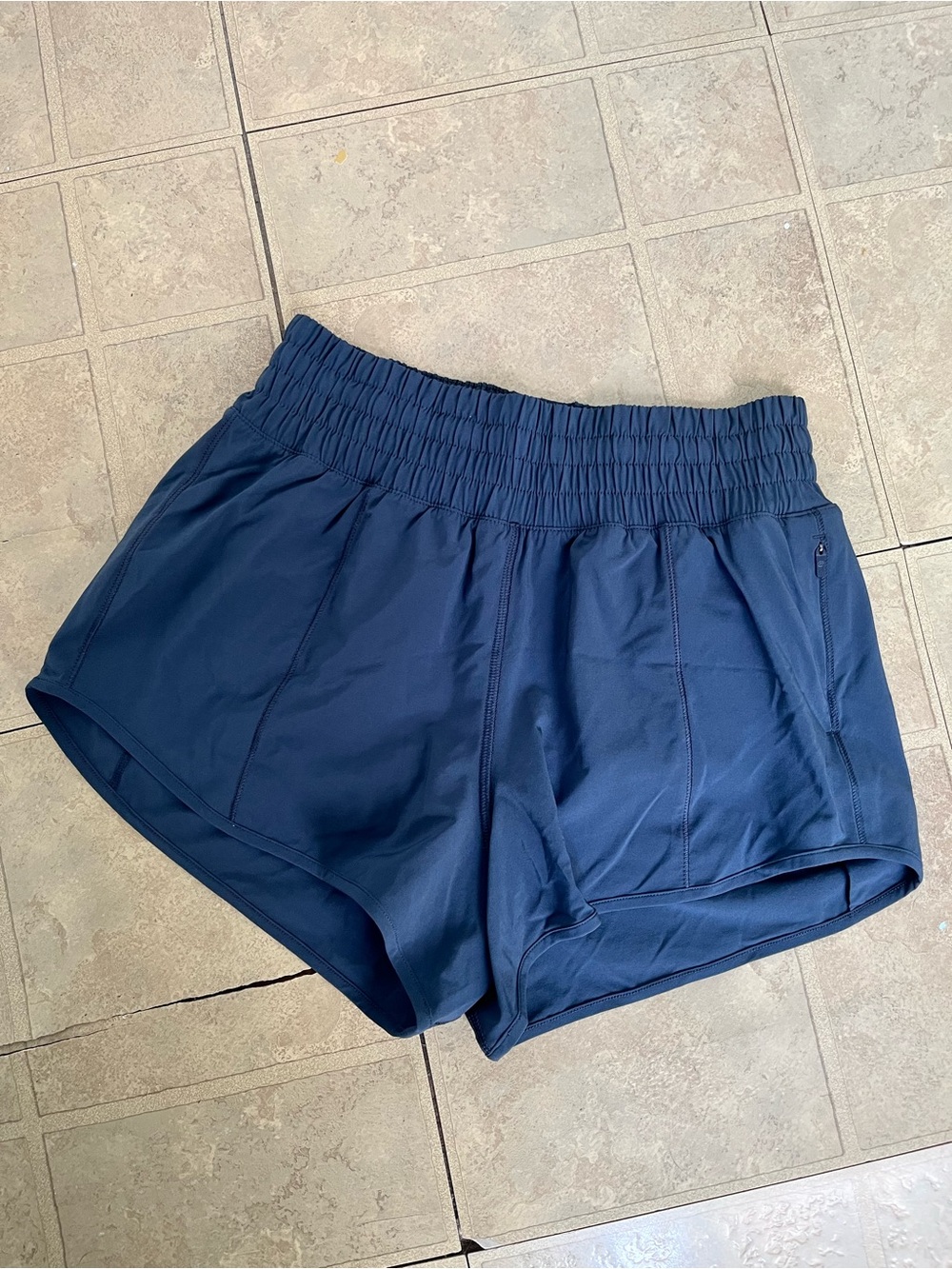 CRZ Yoga Navy Feathery-Fit Athletic Running Shorts